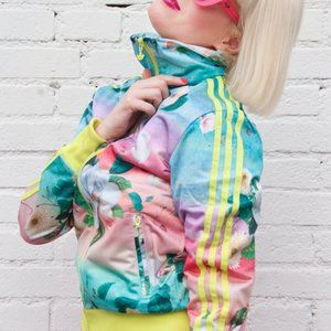 Adidas Floralina Tracksuit Top + Shorts Set